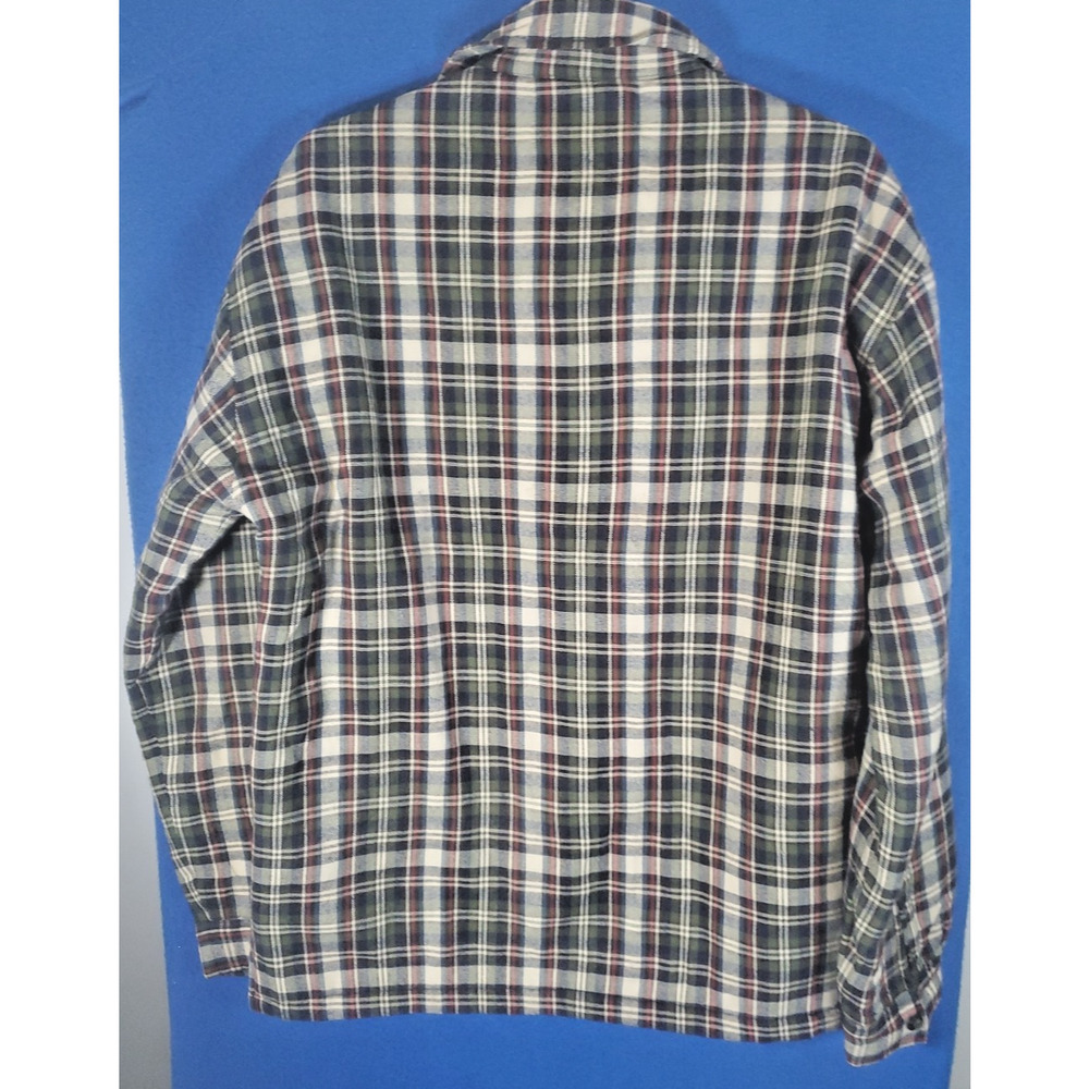 Casual Country Insulated Flannel Button Front Shirt Black & Gray Plaid Men's M - Picture 5 of 15